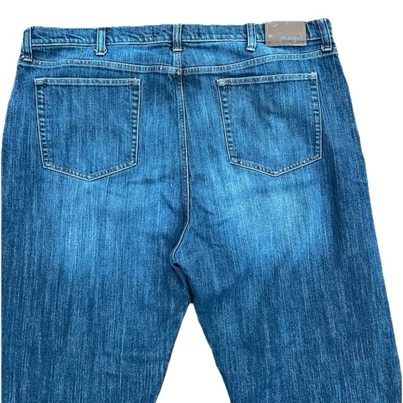Wrangler Men’s 42x32 Straight Leg Advanced Comfort Denim Blue Jeans Vintage EUC - Picture 5 of 8